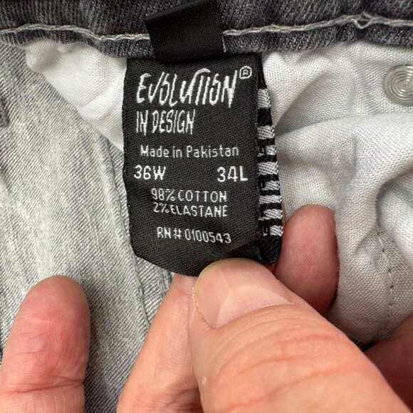 Evolution in Design Distressed Jean Men's Stretch Denim Pants, Size 36 x 34 - Picture 7 of 11